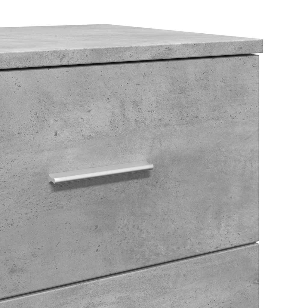 Bedside Cabinet with 2 Drawers Concrete Grey 40x36x50 cm